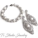 Great Gatsby Vintage Style Cubic Zirconia Bridal Earrings