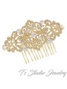 Vintage Style Crystal Rhinestone Gold Bridal Hair Comb Wedding Hair