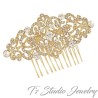 Vintage Style Crystal Rhinestone Gold Bridal Hair Comb Wedding Hair