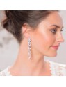 Long CZ Earrings - Cubic Zirconia Shoulder Duster Bridal Earings