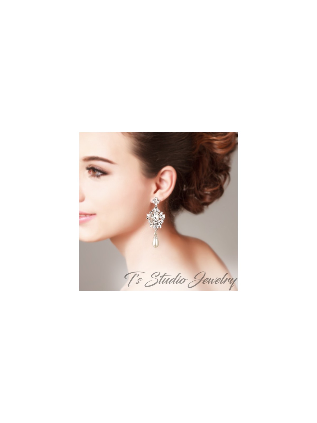 Vintage Pearl Bridal Chandelier Earrings Great Gatsby Style Earings