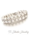Cubic Zirconia & Pearl Bridal Bracelet