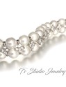 Cubic Zirconia & Pearl Bridal Bracelet Cubic Zirconia & Pearl Bridal Bracelet