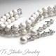Cubic Zirconia and Pearl Bridal Earrings