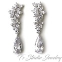 Marquise CZ Crystal Bridal Chandelier Earrings