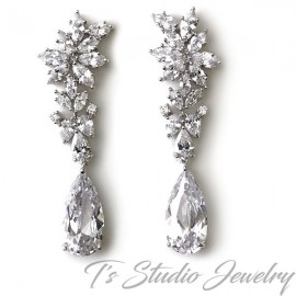 Marquise CZ Crystal Bridal Earrings