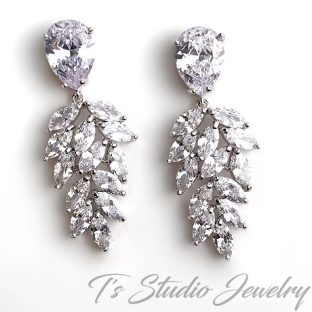 Marquise & Pear CZ Bridal Earrings