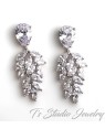 Marquise and Pear Shaped CZ Cubic Zirconia Bridal Chandelier Earrings Marquise and Pear Shaped CZ Cubic Zirconia Bridal Chandelier Earrings