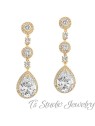 Gold Teardrop CZ Bridal Chandelier Earrings Gold Teardrop CZ Bridal Chandelier Earrings