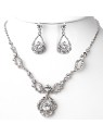 Silver Necklace & Earrings Bridal Jewelry Set