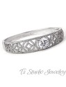 Silver Pave CZ Bridal Wedding Bracelet