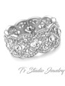 Silver Crystal Rhinestone Bridal Cuff Bracelet