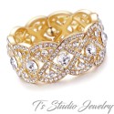Long Gold Crystal Bridal Chandelier Earrings