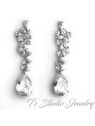 Pear CZ Bridal Chandelier Earrings