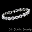 Marquise CZ Cubic Zirconia Tennis Bridal Bracelet & Earrings