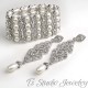 4-Strand Pearl & Rhinestone Cuff Bridal Bracelet