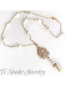Pearl & Gold Chain Bridal Necklace