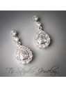 Small Teardrop Pear Shape Cubic Zirconia Bridal Earrings