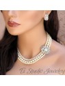3 Strand Pearl Bridal Necklace