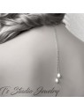 Pearl Backdrop Lariat Bridal Necklace Back Drop Silver or Gold Chain Pearl Backdrop Lariat Bridal Necklace Back Drop Silver or Gold Chain