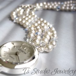 Swarovski  Pearl Bridal Bracelet Watch