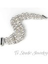 3-Strand Pearl Bridal Wedding Bracelet 3-Strand Pearl Bridal Wedding Bracelet