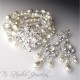Pearl and Crystal Rhinestone Cuff Bridal Bracelet