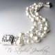 Vintage Style Pearl and Crystal Bridal Bracelet