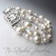Vintage Style Pearl and Crystal Bridal Bracelet
