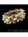 Gold Pearl and Crystal Bridal Cuff Bracelet Gold Pearl and Crystal Bridal Cuff Bracelet