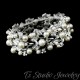Silver Ivory Pearl Crystal Cuff Bridal Wedding Bracelet