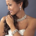 Silver Ivory Pearl Crystal Cuff Bridal Wedding Bracelet