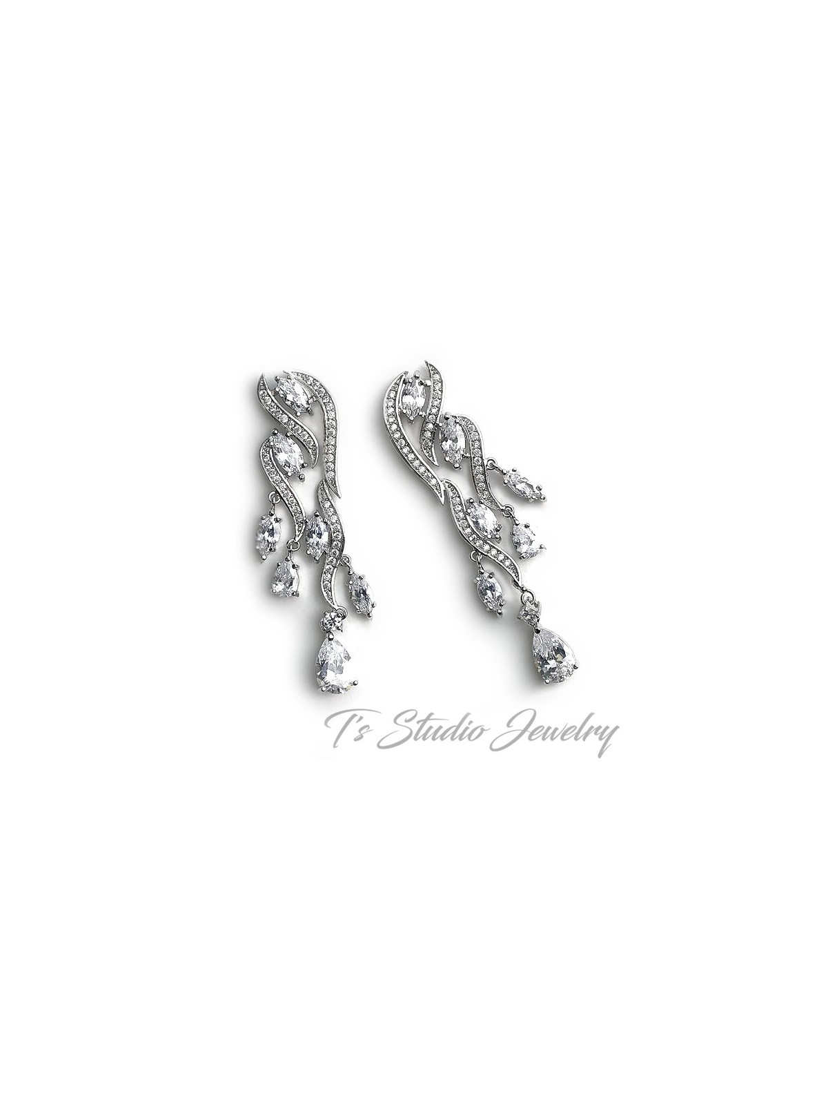 Silver Pave CZ Bridal Wedding Bracelet