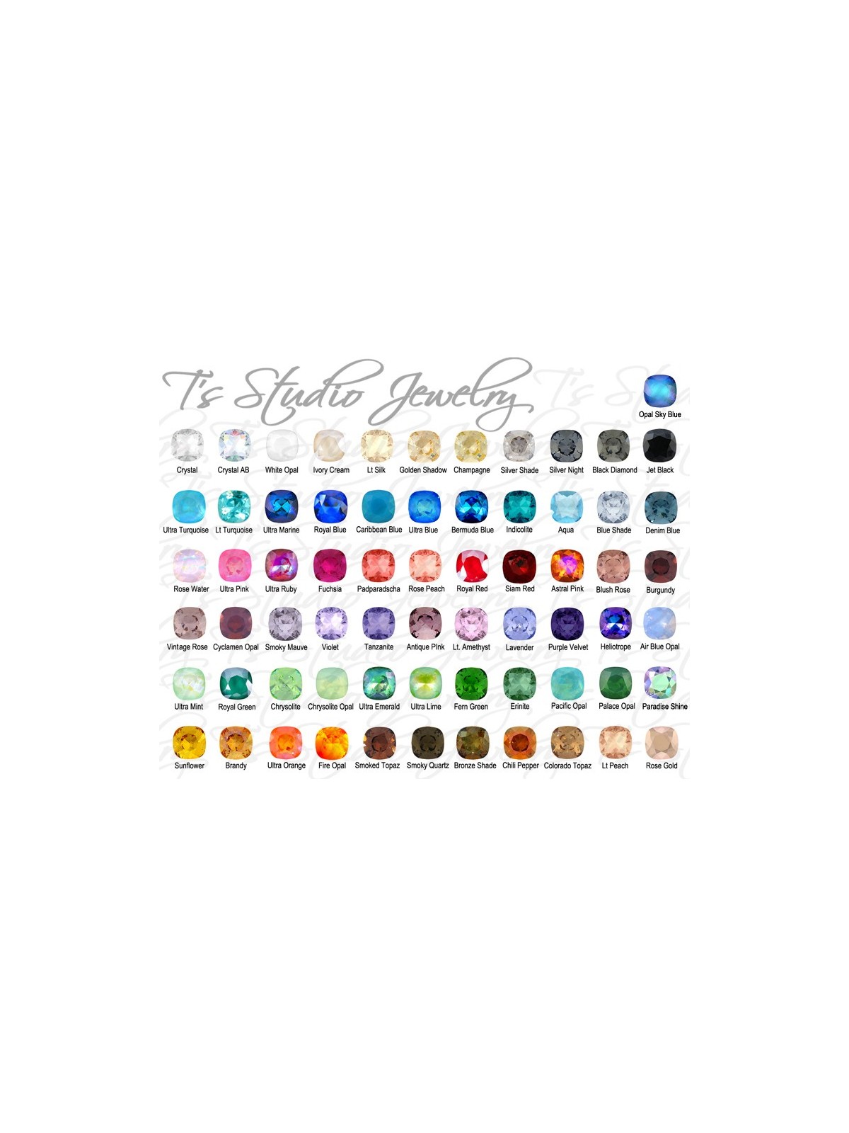 Rainbow Cushion Cut Swarovski Crystal Cufflinks - Choose your Color