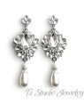 Vintage Pearl Bridal Chandelier Earrings Great Gatsby Style Earings