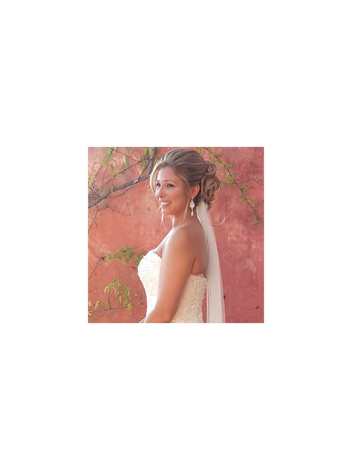 Wedding Pearl Cuff Bridal Bracelet & Crystal Chandelier Earrings Set