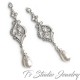 Vintage Style Teardrop Pearl Bridal Chandelier Earrings