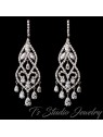 CZ Crystal Pave Bridal Chandelier Earrings