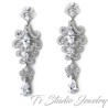 CZ cubic zirconia chandelier bridal earrings