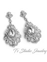 Vintage Style Long Bridal Chandelier Earrings