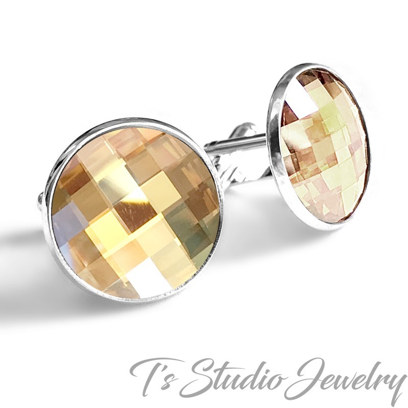 Swarovski Crystal Large Round Chessboard Cufflinks Swarovski Crystal Large Round Chessboard Cufflinks