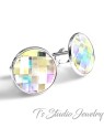Swarovski Crystal Large Round Chessboard Cufflinks Swarovski Crystal Large Round Chessboard Cufflinks