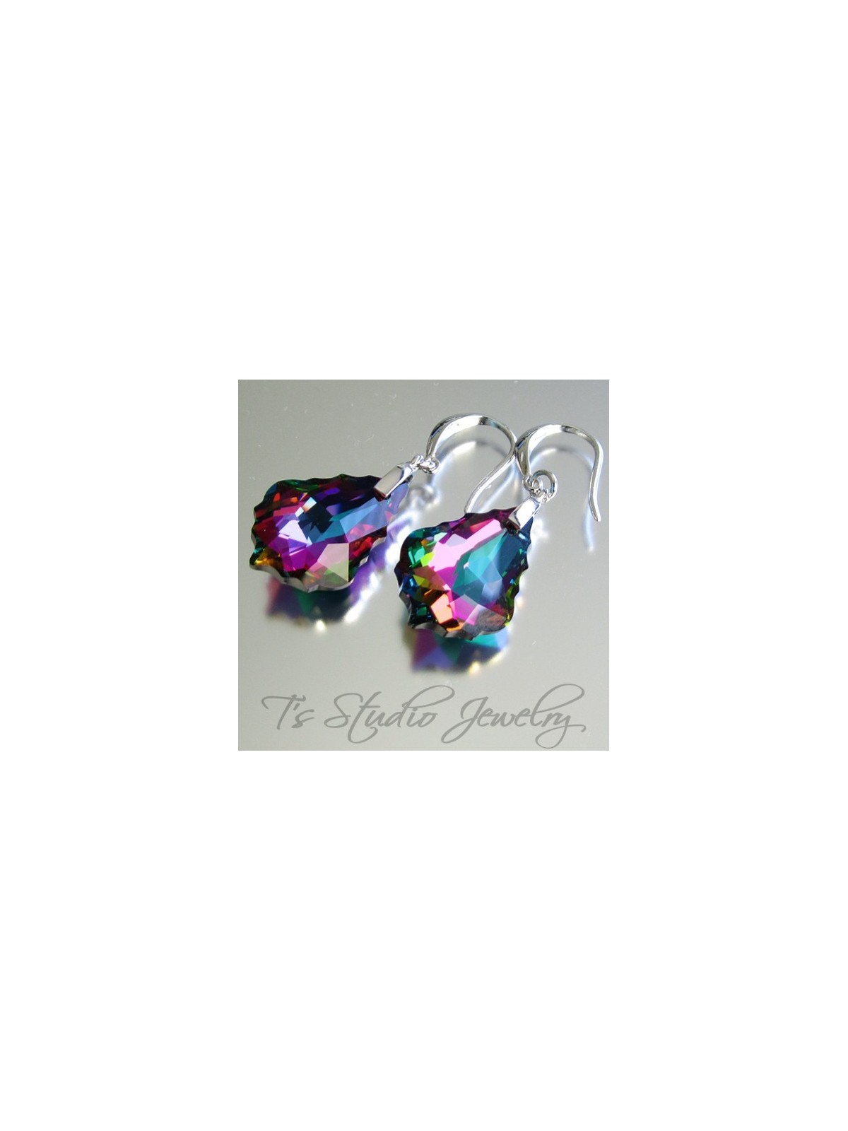 Crystal Rainbow Baroque Bridesmaid Earrings