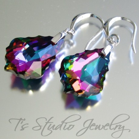 Crystal Rainbow Baroque Bridesmaid Earrings