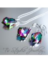 Crystal Rainbow Baroque Bridesmaid Earrings & Matching Necklace Crystal Rainbow Baroque Bridesmaid Earrings & Matching Necklace