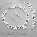 Pearl and CZ Crystal Bridal Earrings