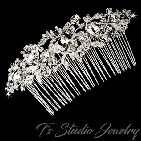 Silver Rhinestone Bridal Hair Comb