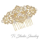 Vintage Style Crystal Rhinestone Silver Bridal Hair Comb Wedding Hair
