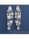Pave Crystal and Pearl Bridal Earrings