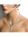 Dark Sapphire Navy Blue Crystal Necklace Set